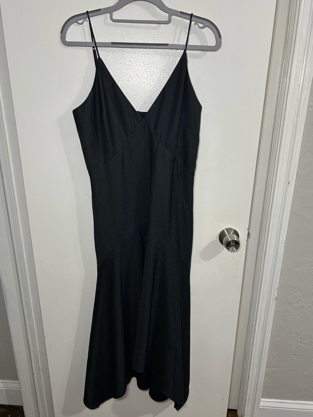 Keepsake Classic Black/ Navy V neck Slip Dress with Spaghetti Straps